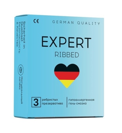 Презервативы EXPERT RIBBED № 3 (ребристые), 3 шт.